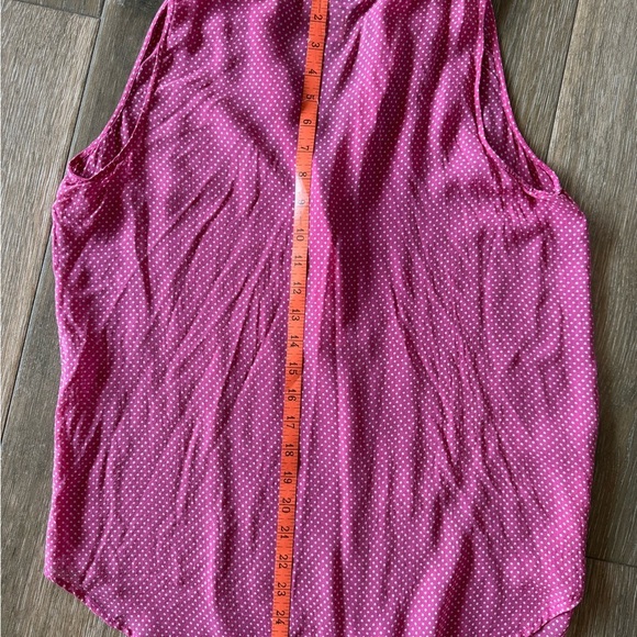 Worth NY 100% silk pink polka dot sleeveless blouse size 12 - Picture 5 of 5
